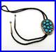 Vintage Tommy Moore Navajo Sterling Silver Turquoise Cluster Bolo Tie Native Ame