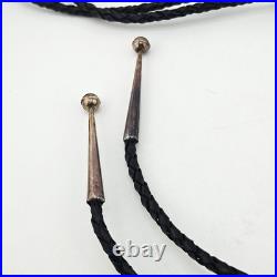 Vintage Tommy Moore Navajo Sterling Silver Turquoise Cluster Bolo Tie Native Ame