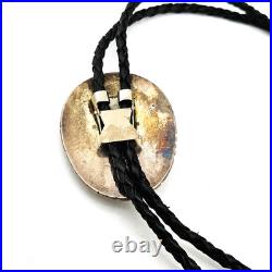 Vintage Tommy Moore Navajo Sterling Silver Turquoise Cluster Bolo Tie Native Ame
