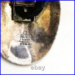 Vintage Tommy Moore Navajo Sterling Silver Turquoise Cluster Bolo Tie Native Ame