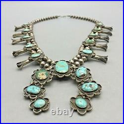 Vintage Traditional Navajo Style Squash Blossom Necklace