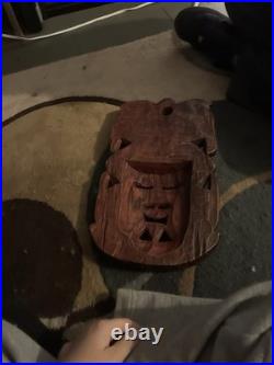 Vintage Tribal Native American Masks Old Wood Wall Art Hand Carved