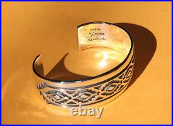 Vintage Troy Laner Native American Sterling Silver Navajo Cuff Bracelet Euc