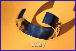 Vintage Troy Laner Native American Sterling Silver Navajo Cuff Bracelet Euc