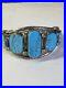 Vintage Turquoise Bracelet Navaho Pawn 7 Stone