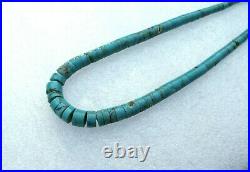 Vintage Turquoise Heishi Jacla Necklace Handmade Sterling Silver Clasp