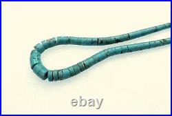 Vintage Turquoise Heishi Jacla Necklace Handmade Sterling Silver Clasp