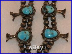 Vintage Turquoise Squash Blossom Necklace Native American Owned