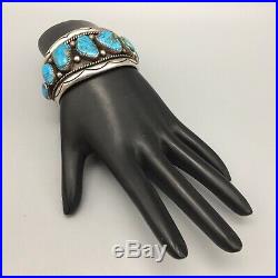 Vintage, Turquoise & Sterling Silver Cuff Bracelet SIGNED