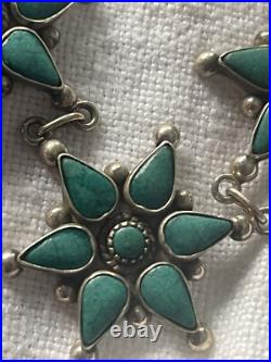 Vintage Turquoise Sterling Silver Necklace