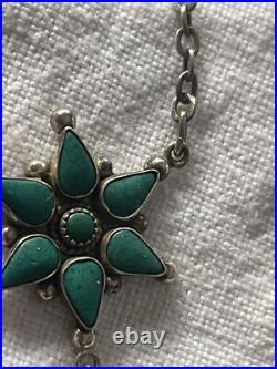 Vintage Turquoise Sterling Silver Necklace