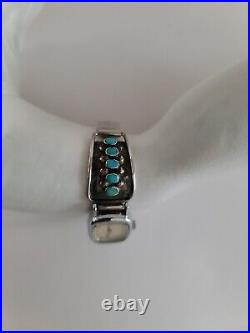 Vintage Watch Tips Native American Old Pawn Sterling & Turquoise