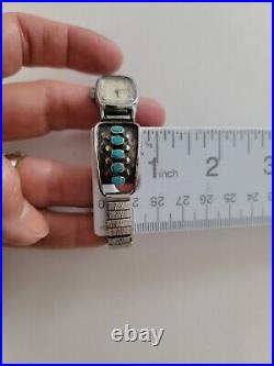 Vintage Watch Tips Native American Old Pawn Sterling & Turquoise
