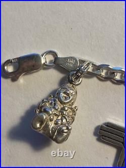 Vintage Western Native American Sterling Silver Charm Bracelet 7 14 Charms B1