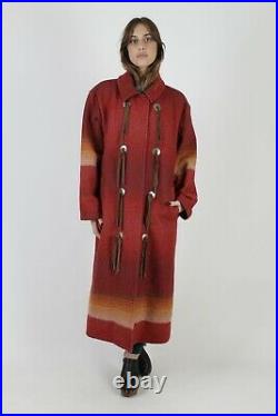 Vintage Woolrich Duster Coat Southwestern Aztec Blanket Native American Jacket