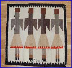 Vintage Yei Navajo Native American Rug Saddle Blanket Fred Harvey Ex. Condition