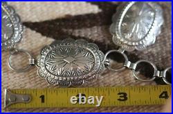 Vintage ZUNI CONCHO BELT buckle Fred Weekoty signed sterling silver hand stamped