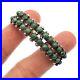 Vintage ZUNI Native American Sterling Silver Turquoise Double-Row Cuff Bracelet