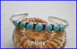 Vintage Zuni AW Sterling Silver Light Blue Turquoise Cuff Bracelet 275508