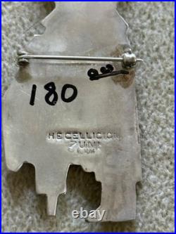 Vintage Zuni Belt Brooch Multi Stone Inlaid Native American Artist signed