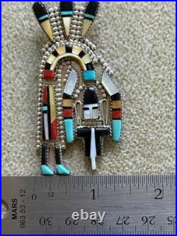 Vintage Zuni Belt Brooch Multi Stone Inlaid Native American Artist signed