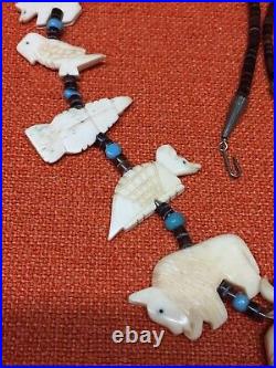 Vintage Zuni Carved Kachina Pendant Fetish Necklace 32