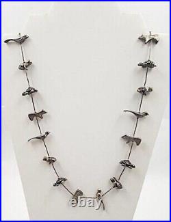 Vintage Zuni Fetish Necklace Sterling Silver Native American 26L 75G