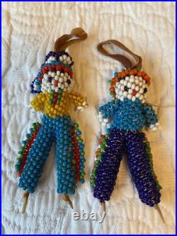 Vintage Zuni Handmade Bead on Bone 3 figures 1964