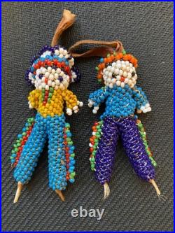 Vintage Zuni Handmade Bead on Bone 3 figures 1964