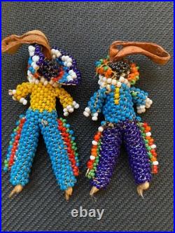 Vintage Zuni Handmade Bead on Bone 3 figures 1964