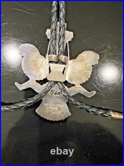 Vintage Zuni He Cellicion Inlay Katchina Dancer Bolo Tie