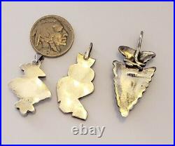 Vintage Zuni Inlay Pendant Lot Native American Sterling Silver