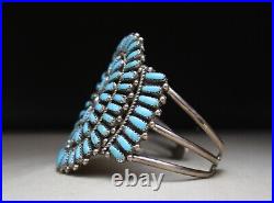 Vintage Zuni Native American Navajo Turquoise Sterling Silver Cuff Bracelet