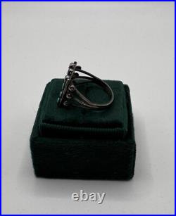 Vintage Zuni Native American Snake Eye Sterling Silver Turquoise Ring Sz 8