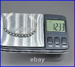 Vintage Zuni Native American Snake Eye Turquoise Sterling Silver Cuff Bracelet