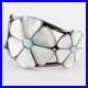 Vintage Zuni Native American Turquoise Mother Or Pearl Flower Silver Bracelet