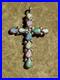 Vintage Zuni Native American cross pendant made of Opals & Silver Lot 293