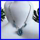 Vintage Zuni Petit point Turquoise sterling Necklace Beautiful