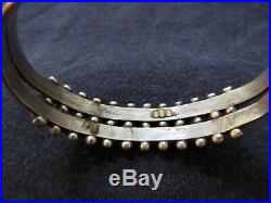 Vintage Zuni Snake Eyes Sterling Turquoise 2 Row Bracelet