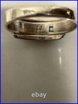 Vintage Zuni Sterling Silver Natural Turquoise Inlay Ring Size 10 Signed H