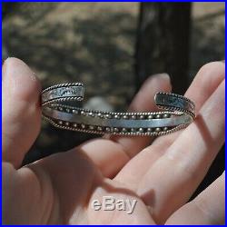 Vintage Zuni Sterling Silver and Turquoise Row Bracelet