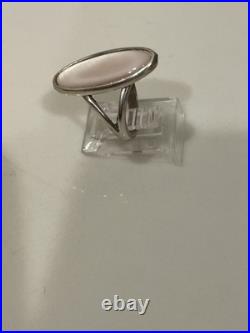 Vintage Zuni Style Sterling Silver Pink Mother of Pearl Ring Sz 5.5 Signed STC