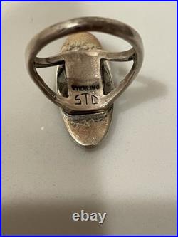Vintage Zuni Style Sterling Silver Pink Mother of Pearl Ring Sz 5.5 Signed STC