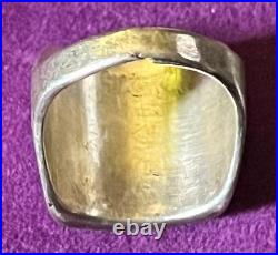 Vintage Zuni Turquoise Old Pawn Sterling Silver Ring sz 8