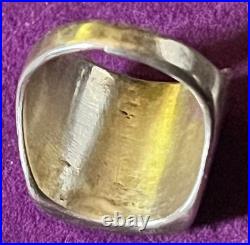 Vintage Zuni Turquoise Old Pawn Sterling Silver Ring sz 8