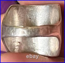 Vintage Zuni Turquoise Old Pawn Sterling Silver Ring sz 8