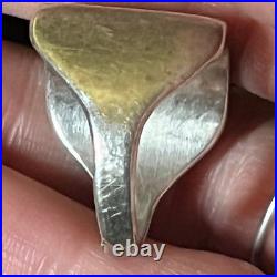Vintage Zuni Turquoise Old Pawn Sterling Silver Ring sz 8