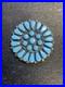 Vintage Zuni Turquoise Petit Point Cluster Pin Brooch Sterling Silver Old Pawn