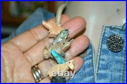 Vintage fetish animal Navajo necklace mini Kachina fish bear bird Turquoise rare