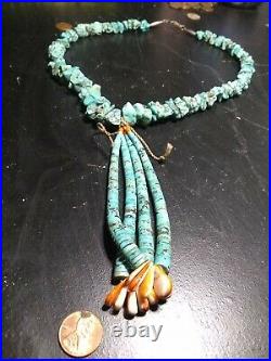 Vintage huge heavy Turquoise nuggets Navajo necklace